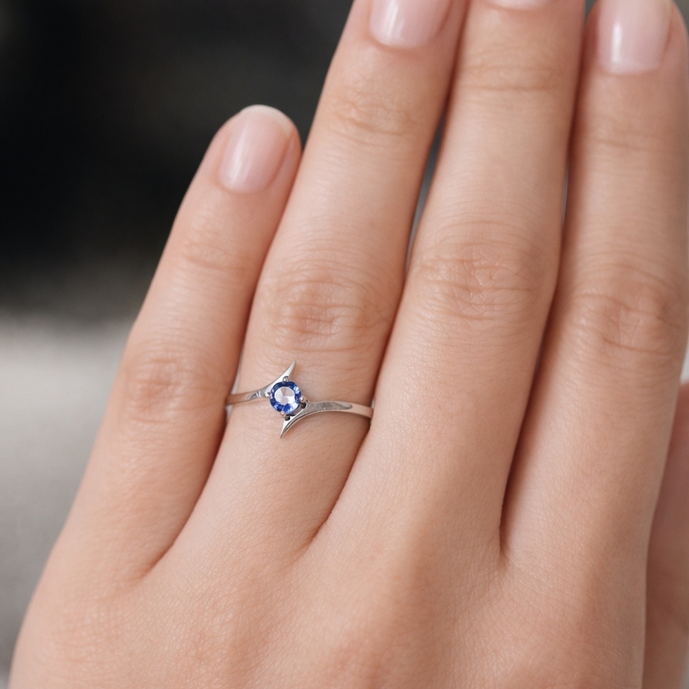 Tanzanite Sterling Silver Ring | December Birthstone | Minimalist